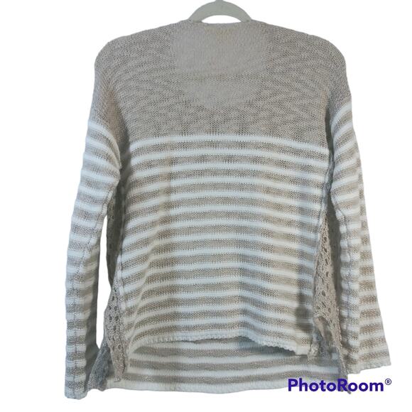 Mystree Neutral Stripe Knit Sweater Size Small - Picture 2 of 6